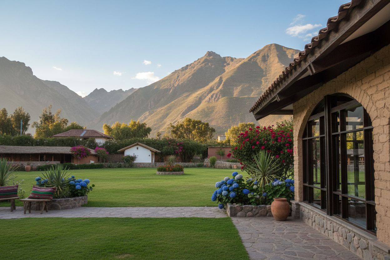 Gardens at one of our retreat locations under the mountains of the Sacred Valley
