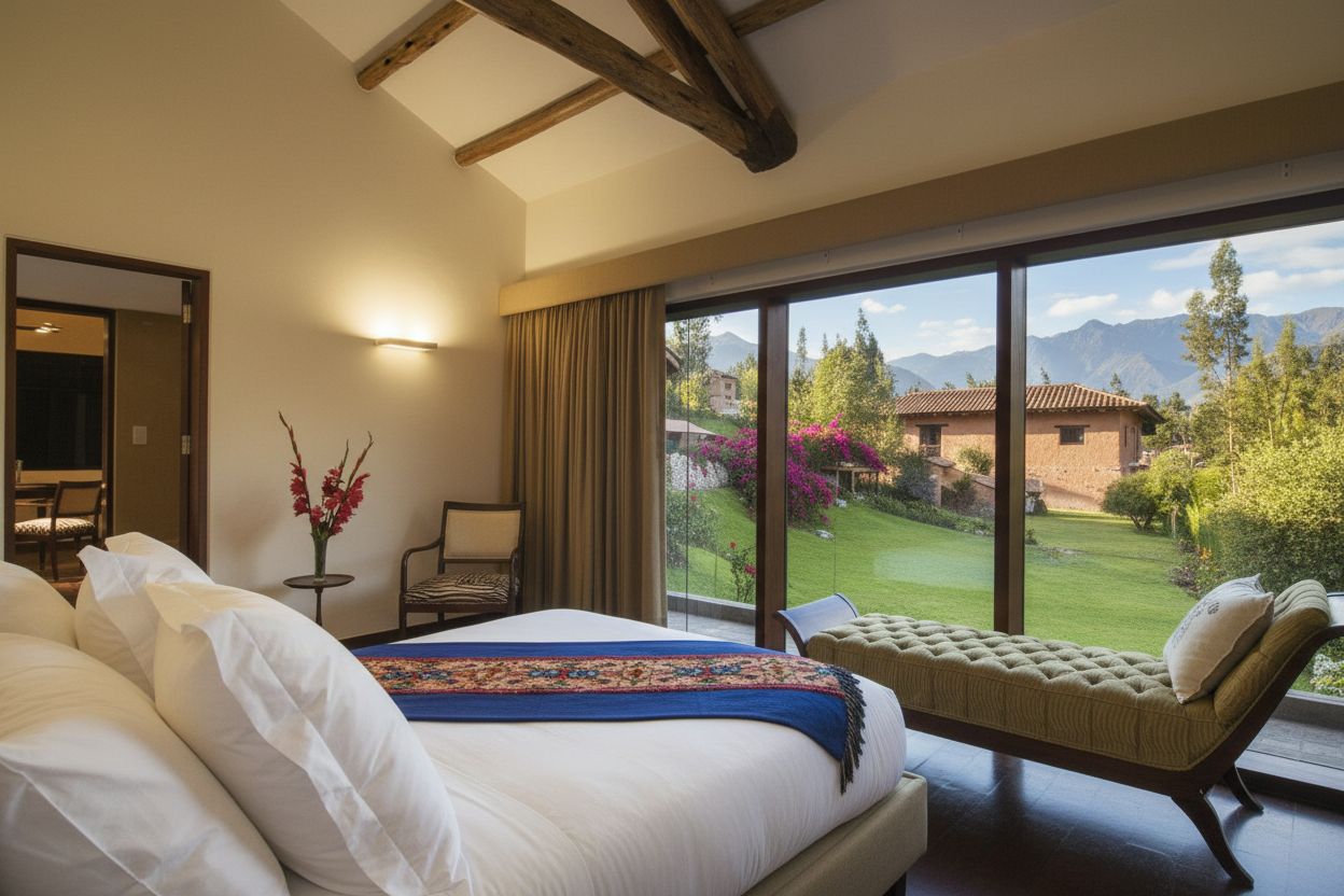 A quiet room looking out to the mountains